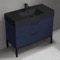 Modern Bathroom Vanity, Blue, 40